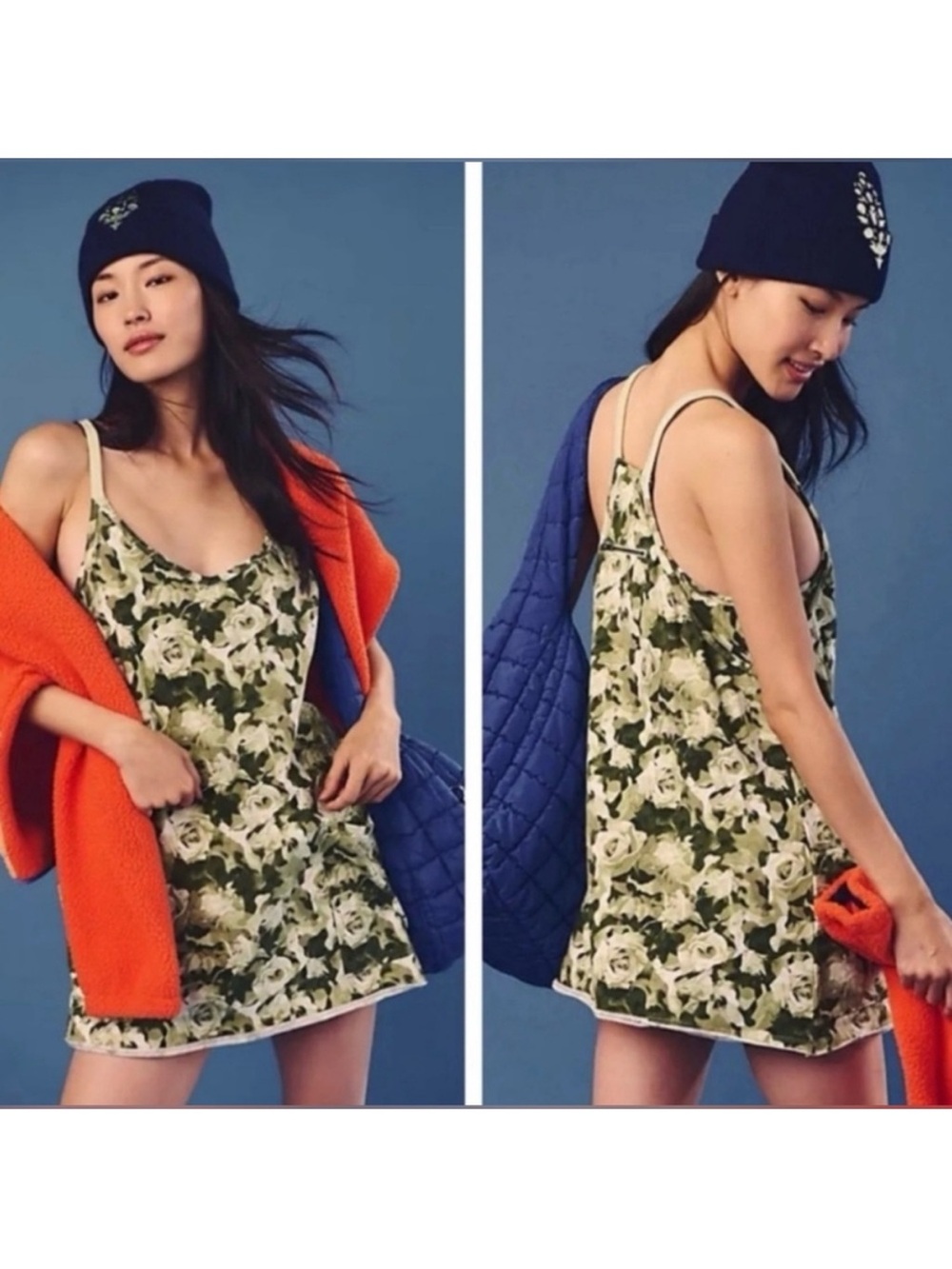 FP Movement Free People Hot Shot Mini Dress Romper Camo Combo Floral Small